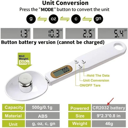Digital Kitchen Scale Mini Spoon Scale LCD Electronic Food Scale